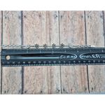 None Pretty Silver Tone & Black Rhinestone Floral Link Tennis Bracelet 7.25" Long Photo 10