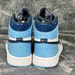 Jordan Nike Air 1 Retro High OG UNC Patent Blue Chill CD0461-401 Youth 6.5Y (Women 8) Photo 2