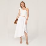 Ashley Park X RTR White One Shoulder Tie Bow Top Sz XL Photo 3