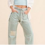 We The Free  Moxie Railroad Low Slung Pull On Barrel Jeans Green Photo 2