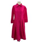 Rickie Freeman for Teri Jon Taffeta Shirt Dress w/ Eyelet Skirt Hot Pink Size 12 Photo 2