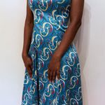 New Tatyana Cruiser Dress Blue Bicycle Wheels Swing Midi Dress Women's Size S Photo 7
