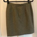 Herman Geist Vintage Brown & Black Houndstooth Wool Blend Skirt Sz 10/ S/M Y2K Photo 0