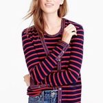 J.Crew Blue & Pink Metallic Striped Cardigan Photo 0