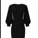 Badgley Mischka  black bubble sleeve sheath woman dress size 12 still on website Photo 1