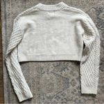 H&M Cream Cableknit Cropped Mockneck Sweater XS Photo 5