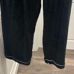 House of Harlow 1960 Velour 2 Piece Pajama Set, Black with White Pipping, Size L Photo 9