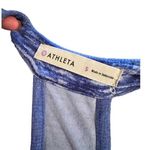 Athleta Small Blue Printed V-neck Shirred Slouchy Racerback Tank Dress EUC Photo 4