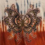 Rainbow Sandals Vintage Y2K Size Small Butterfly Moth Tie Dye Retro Psychedelic Baby Tee Photo 1