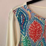 Lilly Pulitzer  Colorful White Beach Long Sleeve Shirt Women's size Medium Photo 2