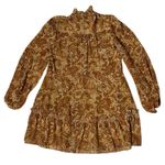 HOUSE OF HARLOW 1960 Paisley Ruffle Mock Neck Mini Dress Semi Sheer Lined Size 6 Photo 5