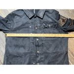 Free People Distressed Embellished Millitary Shirt Jacket Gunmetal Size Medium Photo 6