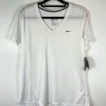 Nike  Dri-FIT Women’s XL White V-Neck Short Sleeve Athletic Shirt New With‎ Tags Photo 0