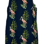 Ann Taylor‎ Sheath Midi Dress Roseate Spoonbill Flamingo Novelty Bird Print 16 Blue Photo 0
