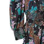 Love The Label Floral Puff Sleeve Mini Dress Tiered Ruffle Skirt Size XS Black Photo 3