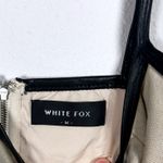 White Fox Boutique Corset Bodysuit Bra Top Sleeveless Black Trim Beige Medium Photo 3