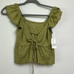 American Eagle | Green Lettuce Hem Crop Top sz Small Photo 0