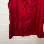 Moda International Crimson Ruffle Blouse 100% Silk Small Elegant Party Dark Pink Red Photo 6