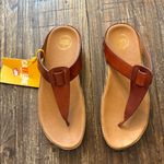 FitFlop Lulu Adjustable Leather Toe-Post Sandals Brown 8 NWT NWOB Photo 1