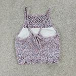 Hollister  Womens Crochet Top S Blue Pink Baby Doll Halter Cropped Scalloped Hem Photo 1
