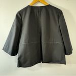Chico's NWOT  Black Short Crop Jacket Size 1 3/4 Sleeve Collarless Blazer SZ M Photo 4