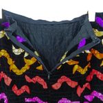 Vintage Handmade Black Rainbow Striped Frilly Ribbon Midi Skirt 26" Photo 3