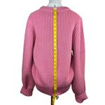 Skies Are Blue NWT Pink Flower Chunky Knit Sweater with crochet detail- Size L Photo 2