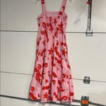 J.Crew  WOMENS RED PINK LOBSTER NAUTICAL MIDI DRESS 6 BR823 Photo 7