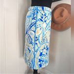 J. McLaughlin  Paisley Floral Print Skirt M Coastal Cowgirl Whimsical Preppy Photo 2