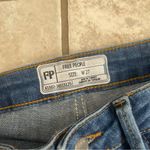 Free People Straight Leg Jeans Stretch Denim Raw Hem Medium Blue Wash 27x 26 Photo 9