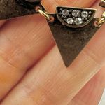 Gold tone triangle rhinestone necklace Photo 3