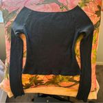 Brandy Melville black off shoulder long sleeve top ribbed cotton basic tee Photo 4