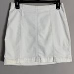Free People  Modern Femme Denim Mini Skirt Women's 8 White Festival Boho Jean Photo 5