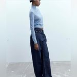 ZARA  Soft Blue Embellished Turtleneck Wool Alpaca Sweater Photo 2