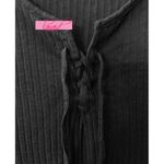 Topshop Lace-Up Mini Bodycon Dress Black Ribbed V-Neck Corset Stretchy Edgy 4 S Photo 5