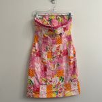 Lilly Pulitzer vintage y2k Dress Women's Patchwork Strapless Short Cotton Sz 4 Photo 3