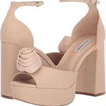 Steve Madden New  Luminesce Platform Heeled Sandal Suede Blush minor scuffs Photo 0