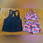 Tempt me 3 Piece Athletic Tank Top Bathing Suits Boy Shorts and Sports Bra Pink Size XL Photo 3