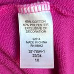 Roamans Womens Sweatshirt Size 1X Lace Detail French Terry Athleisure Oversized Pink Photo 6