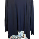 Sweater Women's Size XL Cardigan Open Front Scarf Hem Blue Chicos 3 Photo 0