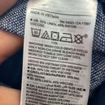 Old West Old Navy Pants Women Blue Linen Rayon Blend Wide Leg Elastic Waist Drawstring M Photo 15