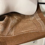 Tahari  | Tan and Cream Mosaic pattern open front cardigan size small Photo 5