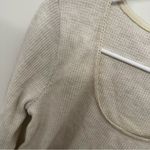Aerie  Cream Waffle Texture Long Sleeve Top Photo 2