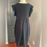 Black Eyelet Babydoll Ruffle Sleeve V Neck Cotton Flirty Summer Dress Size L Photo 3