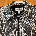 Joseph Ribkoff  Veston Jacket Blazer Black Silver Zip Abstract Lines Size 8 Photo 1