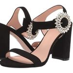 J.Crew  Suede Large crystal buckle Stella Heels size 10 black Photo 0
