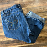 Faded Glory  Stretch‎ Denim Capri Jeans Size 12 Blue Womens Cuffed Dark Wash Photo 0