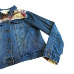 Frye And Co Denim Jean Jacket Southwestern Print Dark Wash Long Sleeve Large Blue Photo 3