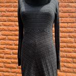 prAna  cowl neck sweater dress grey and black women's medium wool blend Photo 0