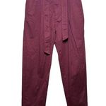 Polo Ralph Lauren High Waisted Wrap Belt Pants Burgundy Red Size 4 supreme Chino Photo 0